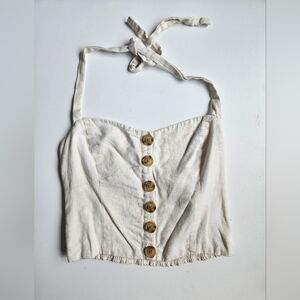 Urban outfitters linen blend halter top